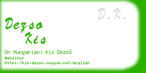 dezso kis business card